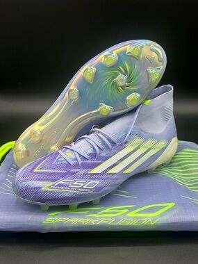 Adidas F50 Sparkfusion Elite Mid FG/AG Soccer Cleats Violet JH7648 Size 9 Wmns